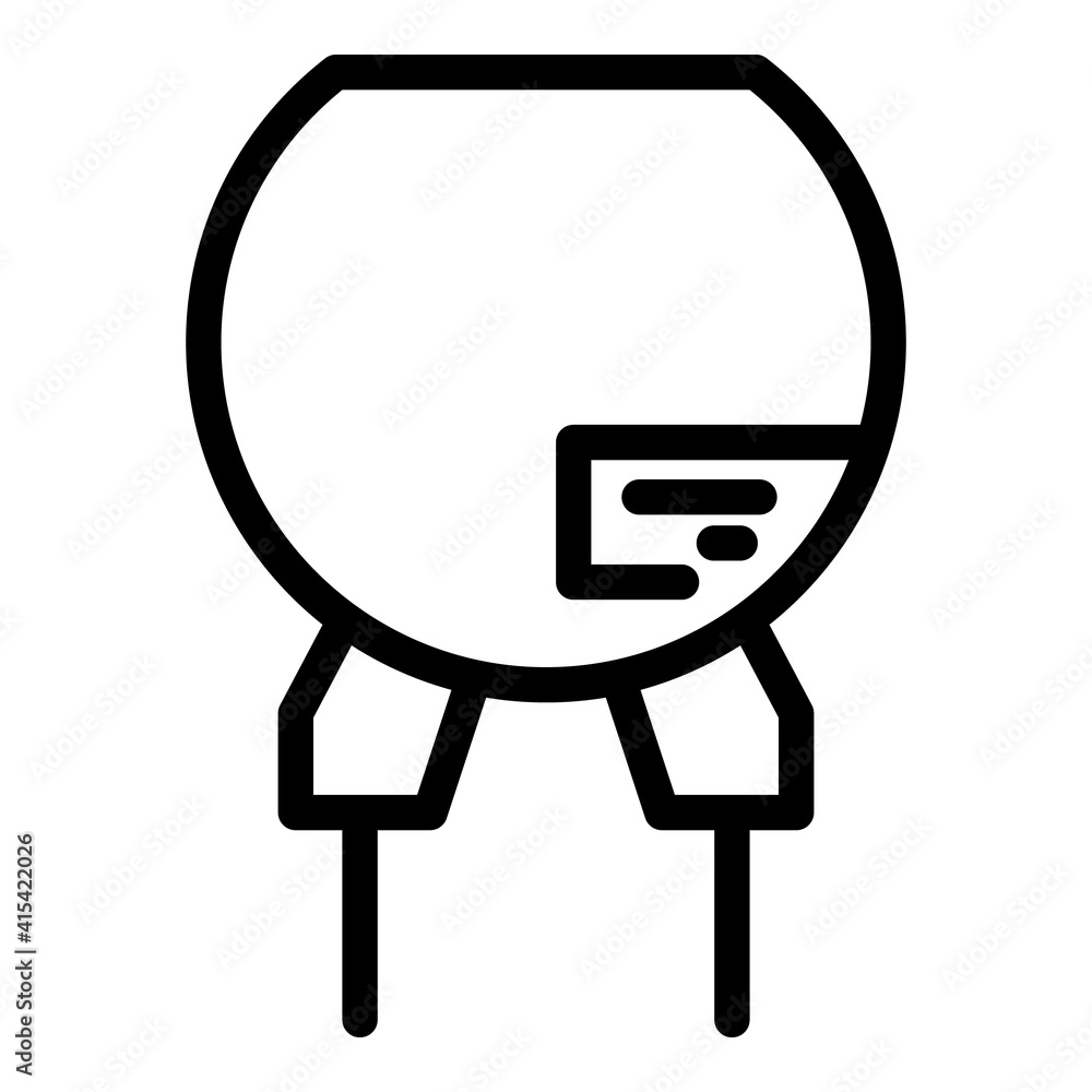 Poster variable resistor icon. outline variable resistor vector icon for web design isolated on white backg