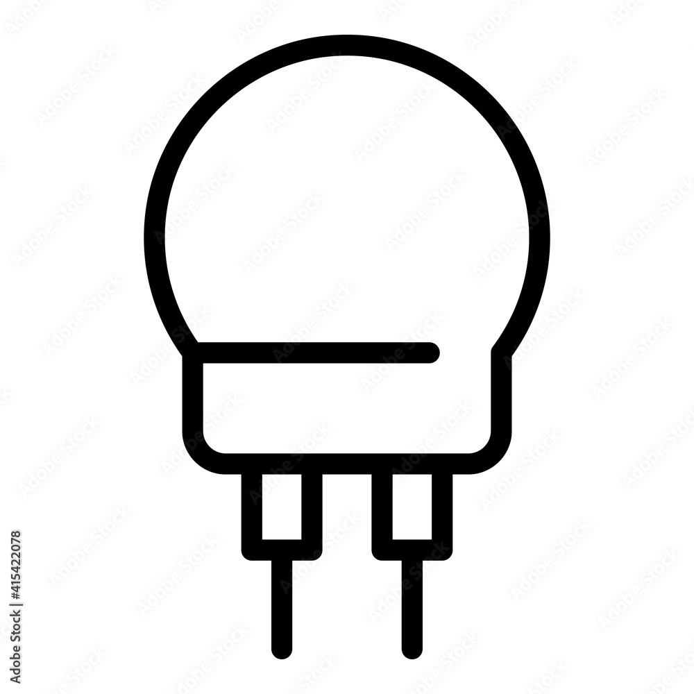 Poster light resistor icon. outline light resistor vector icon for web design isolated on white background