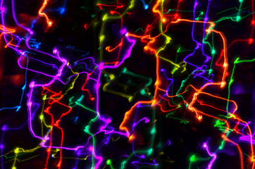 Multi-colored explosion of lights. Tunnel effect wallpaper