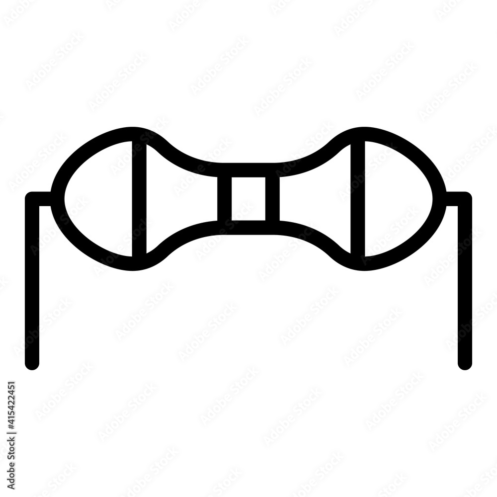 Poster dependent resistor icon. outline dependent resistor vector icon for web design isolated on white bac