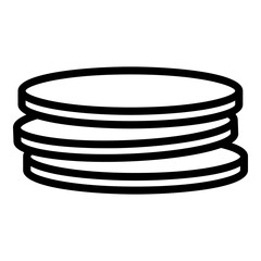 Arabic pita bread icon. Outline arabic pita bread vector icon for web design isolated on white background