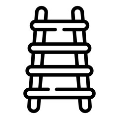 Step ladder icon. Outline step ladder vector icon for web design isolated on white background
