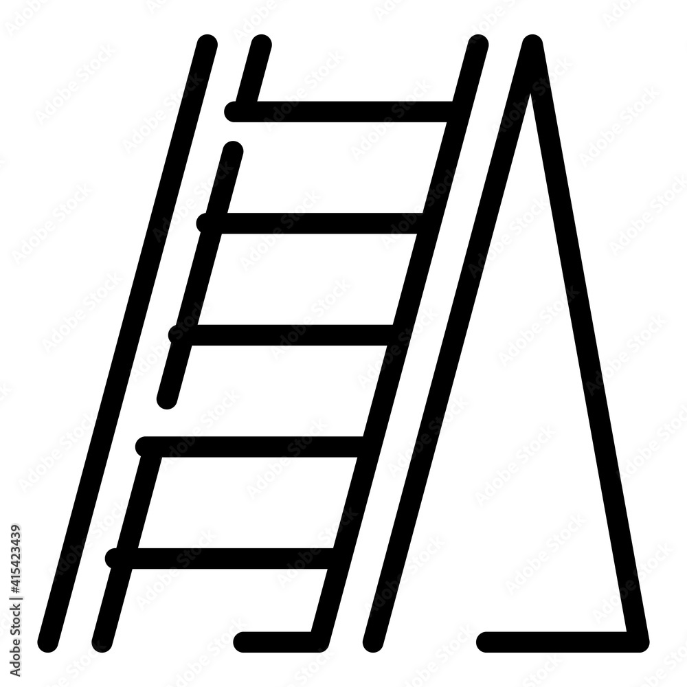 Poster folding ladder icon. outline folding ladder vector icon for web design isolated on white background