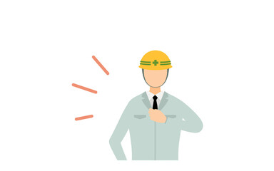 工事現場の監督のポーズセット、男性