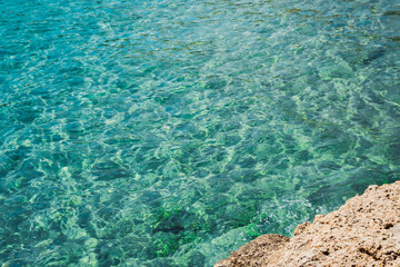 View of cala vidre with beautiful turquoise sea water, Ametlla de Mar, Tarragona