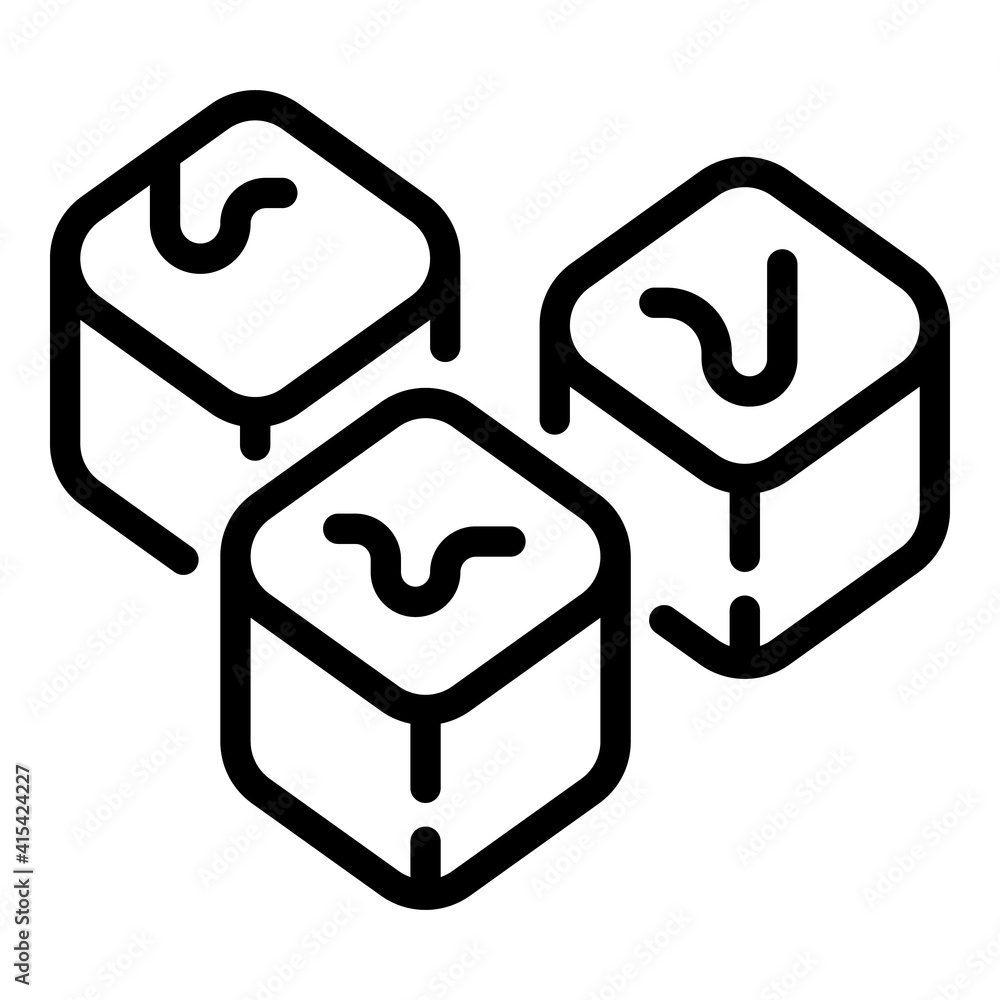 Aufkleber caramel cubes icon. outline caramel cubes vector icon for web design isolated on white background