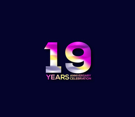 19 Year Anniversary Day background Concept