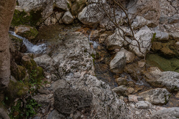 Biniaraix, Tramuntana Valley Mallorca. Mountains and ancient Stone Walls