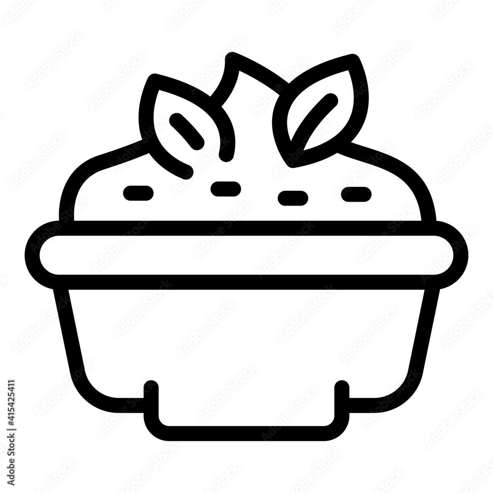 Poster bowl mashed potatoes icon. outline bowl mashed potatoes vector icon for web design isolated on white