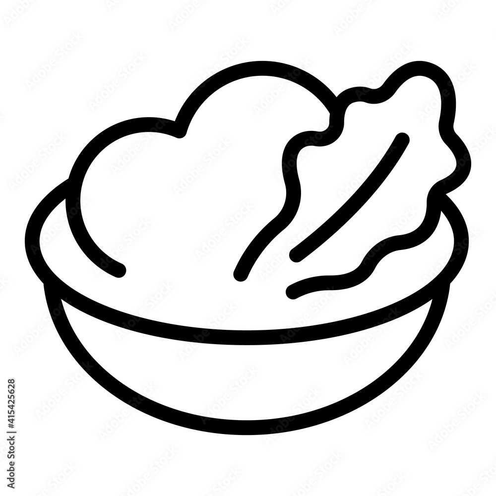 Poster mashed potatoes meal icon. outline mashed potatoes meal vector icon for web design isolated on white