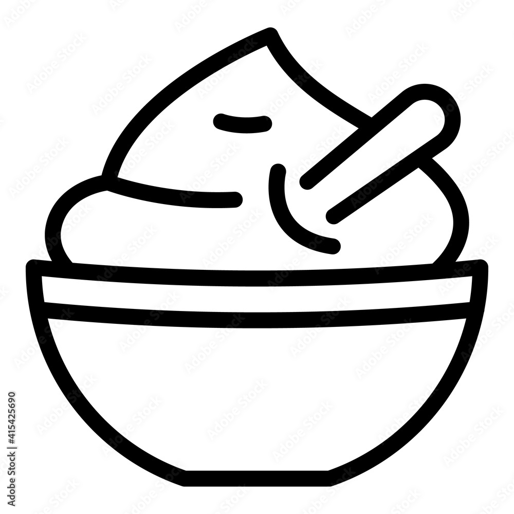 Poster lunch mashed potatoes icon. outline lunch mashed potatoes vector icon for web design isolated on whi