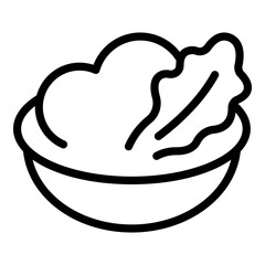 Mashed potatoes meal icon. Outline mashed potatoes meal vector icon for web design isolated on white background