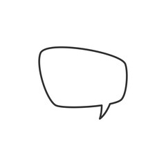 Chat speech bubble line icon isolated on white.