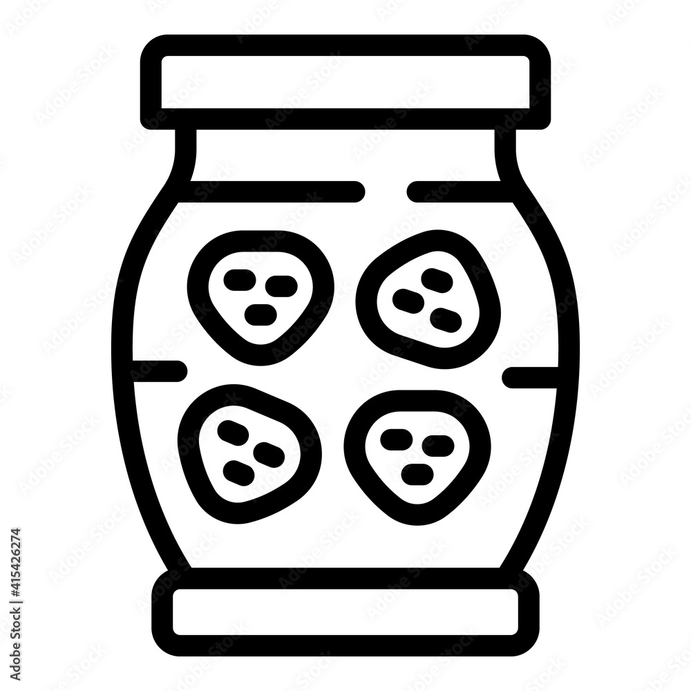 Aufkleber preserves jar icon. outline preserves jar vector icon for web design isolated on white background