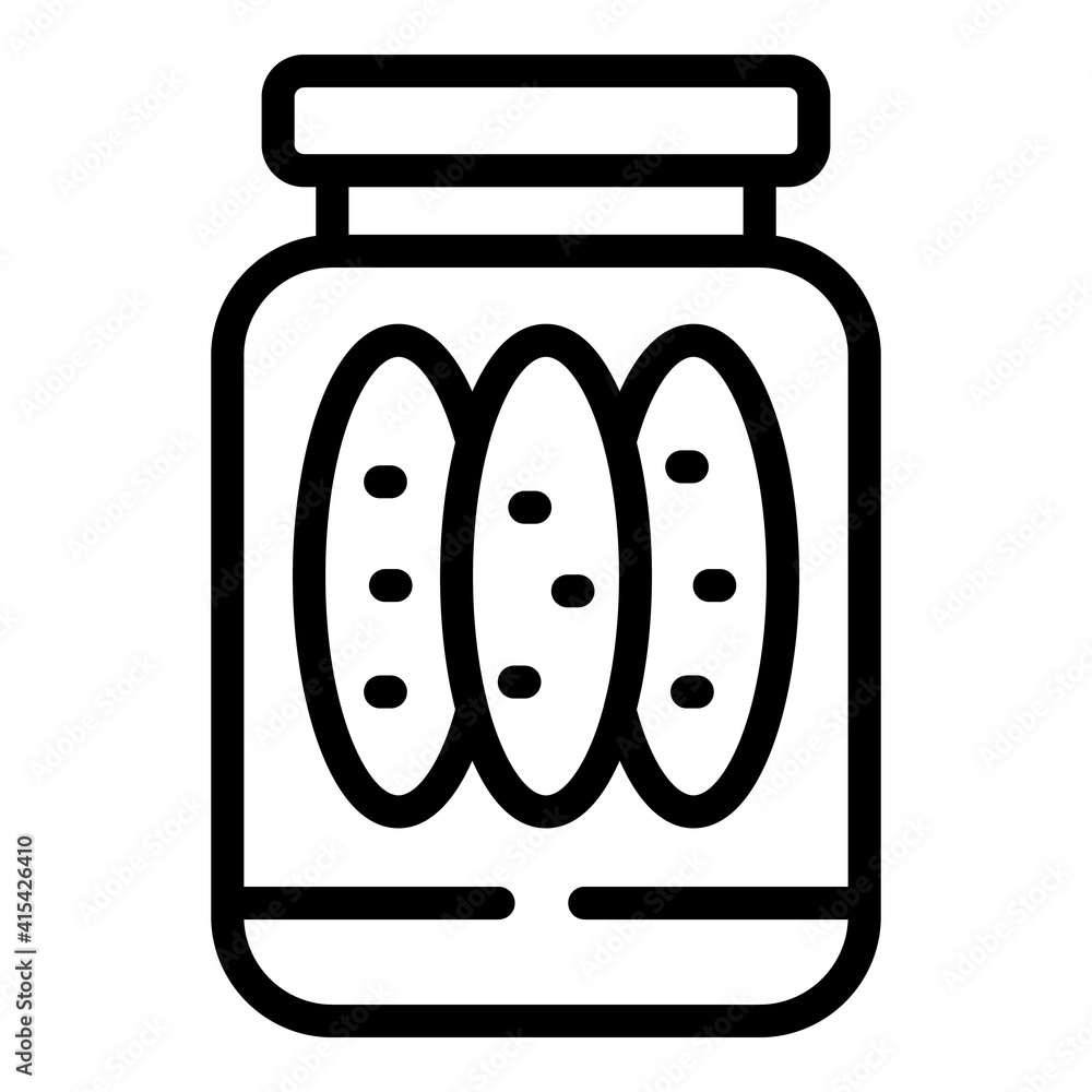 Poster pickles cucumber icon. outline pickles cucumber vector icon for web design isolated on white backgro
