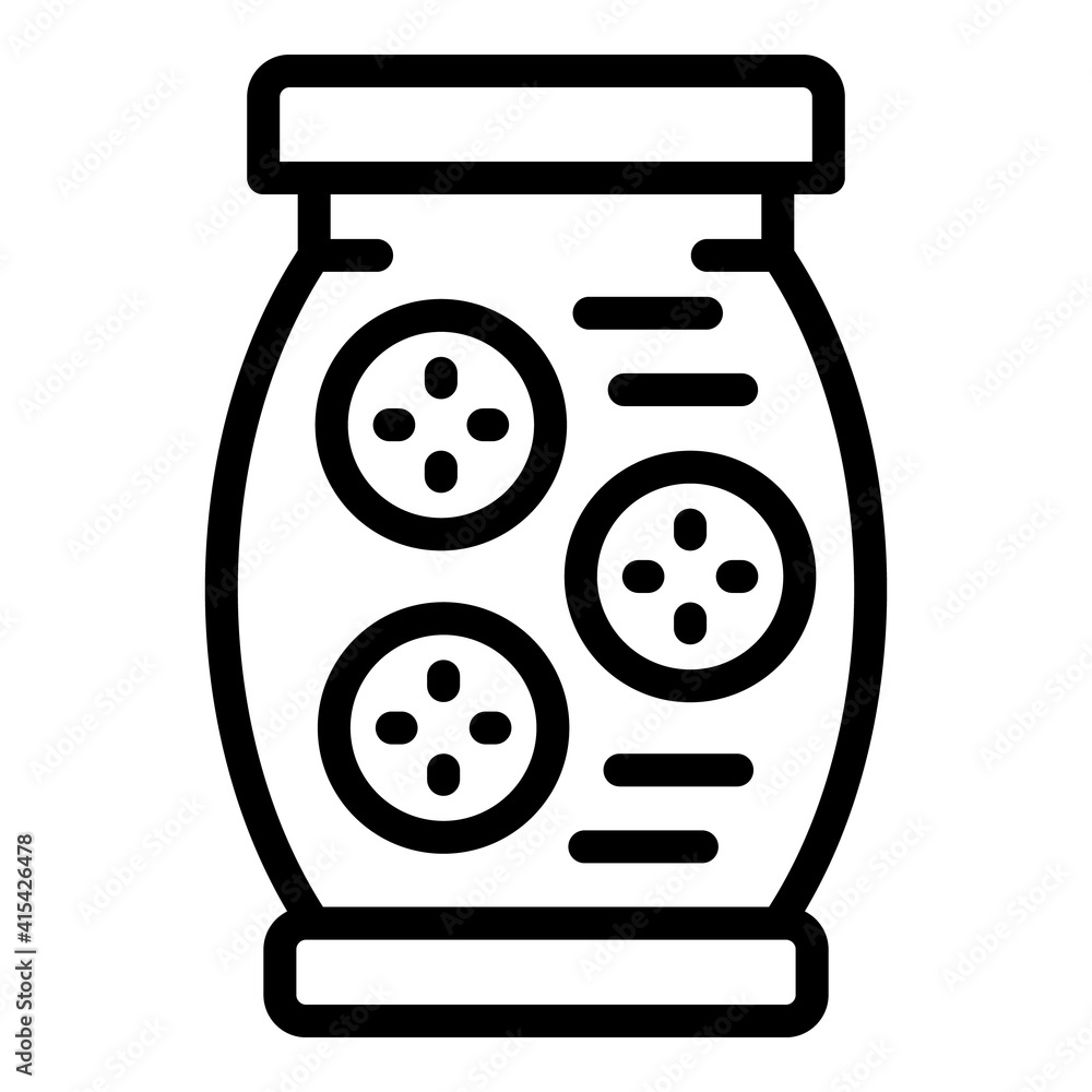 Poster full pickles jar icon. outline full pickles jar vector icon for web design isolated on white backgro