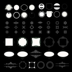 set of retro vintage badge ribbon decorative logo design vector template element