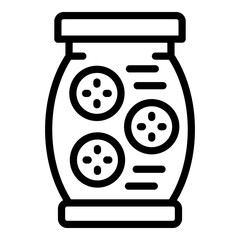 Full pickles jar icon. Outline full pickles jar vector icon for web design isolated on white background