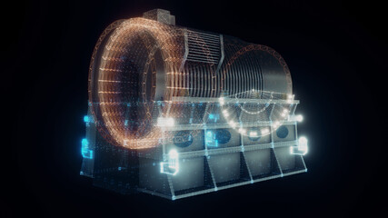 3d rendered illustration of the industrial electro generator. High quality 3d illustration