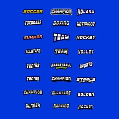 set of sport badge logo design vector template