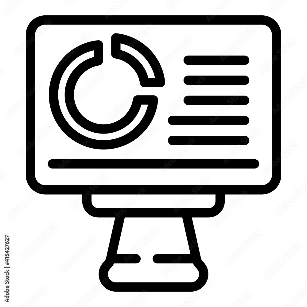 Poster monitor market forecast icon. outline monitor market forecast vector icon for web design isolated on