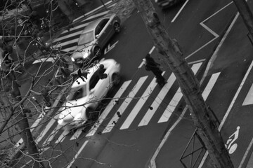 Pedestrian Crossing black and white street