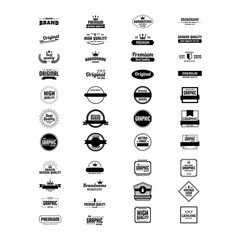 set of retro vintage badge ribbon decorative logo design vector template element