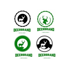 set of deer brand logo design vector