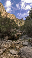 Biniaraix, Tramuntana Valley Mallorca. Mountains and ancient Stone Walls