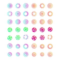 set of abstract circle logo design vector