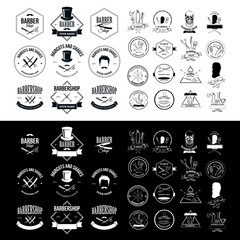 set of retro vintage badge ribbon decorative logo design vector template element