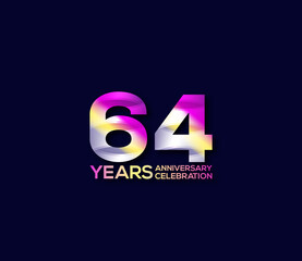 64 Year Anniversary Day background Concept
