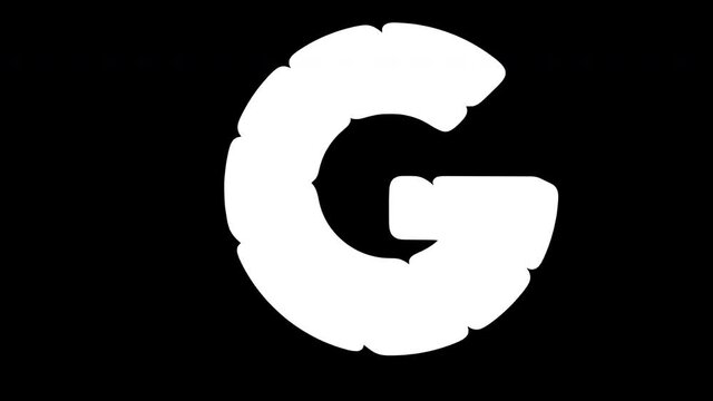 Silver letter. Looped animation. There is an alpha mask.