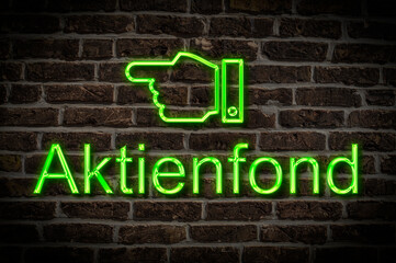 Obraz premium Leuchtreklame Aktienfond