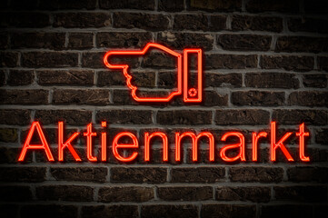 Leuchtreklame Aktienmarkt
