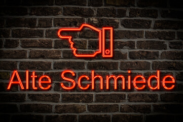 Leuchtreklame Alte Schmiede