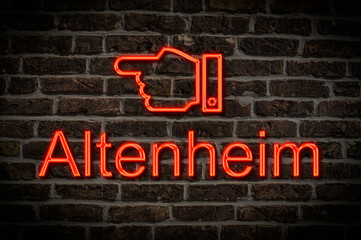 Obraz premium Leuchtreklame Altenheim