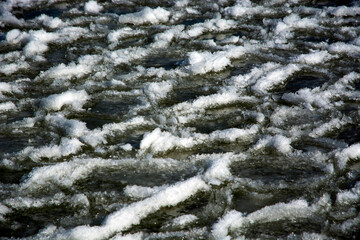 Ice texture on Lake Balaton in winter time, Hungary - 415431459
