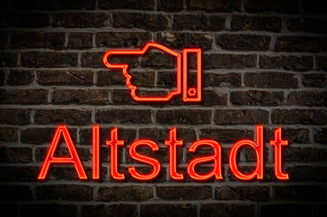 Fototapeta premium Leuchtreklame Altstadt
