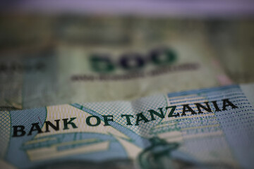 Viersen, Germany - May 9. 2020: Makro closeup paper money bank note shillings from Tanzania