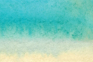 The watercolor background is turquoise-yellow. Suitable for banners, covers, and other designs. The illustration is drawn by hand with a brush.