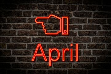 Leuchtreklame April