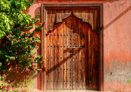 Wooden door in marakesh
