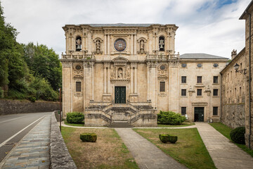 Fototapeta na wymiar facade of the Monastery of St Julian of Samos (San Xulian de Samos), Province of Lugo, Galicia, Spain