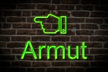 Leuchtreklame Armut