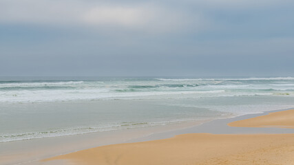 Biscarosse in the Landes, beautiful beach in winter

