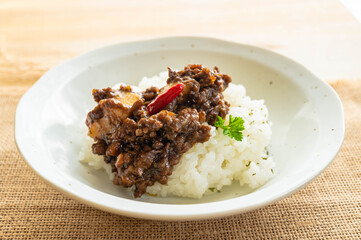 カレーライス　キーマカレー