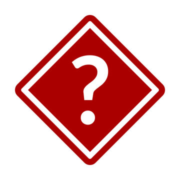 Question Mark Icon with a Traffic Sign Style Diamond Shape. Vector Image.
