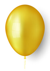gold balloon isolated on white background as celebrate and party concept. vector illustration.
