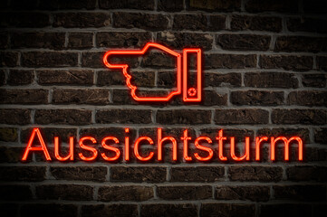 Leuchtreklame Aussichtsturm